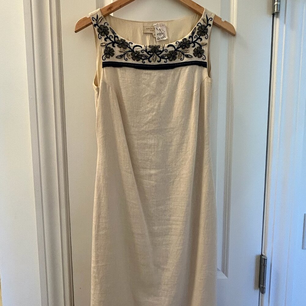 Anita Dongre Embroidered Linen Dress